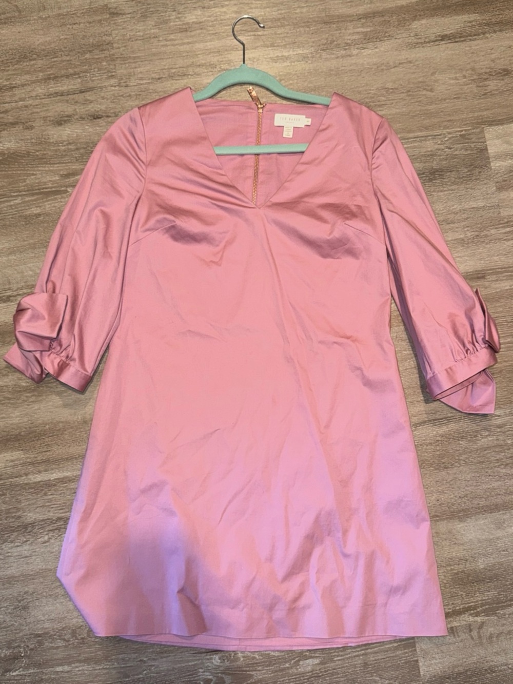 Ted Baker Pink Shift Dress with Subtle V-Neck